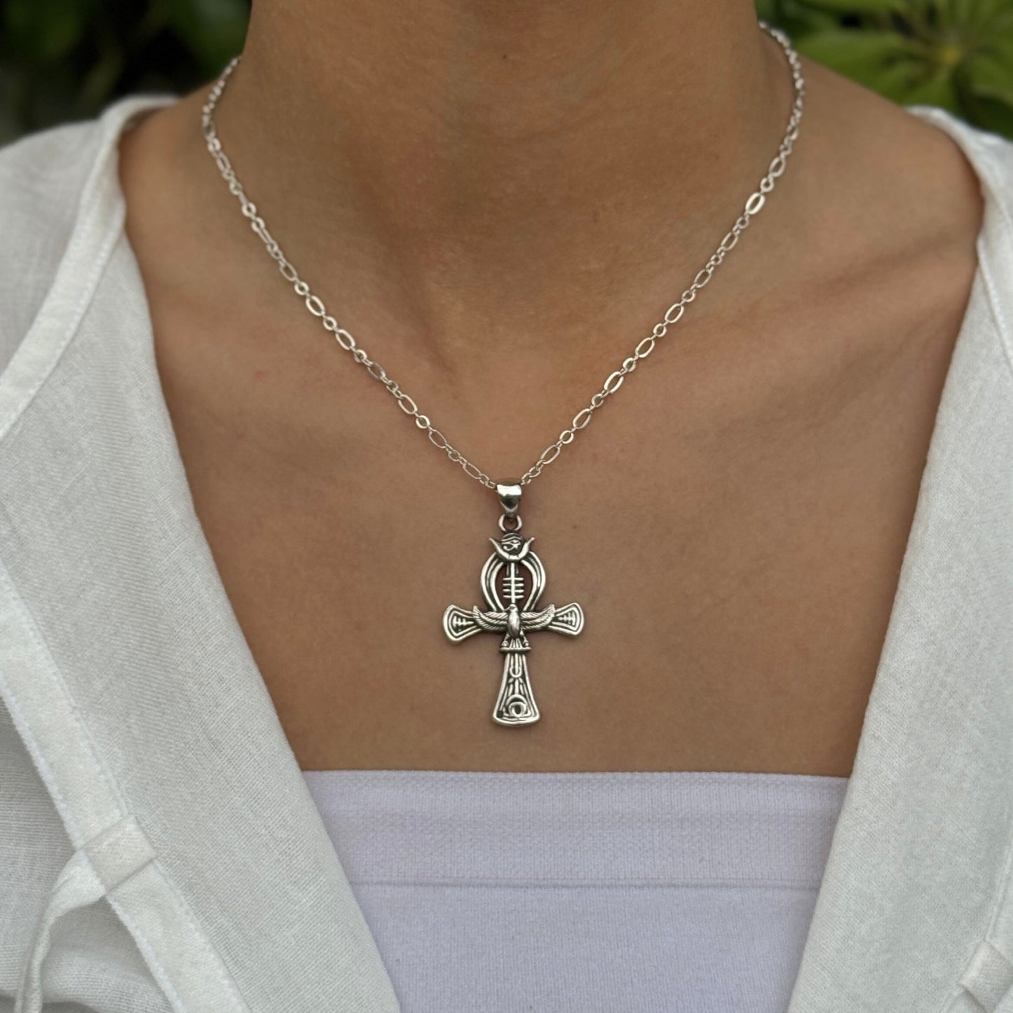 Ankh of Eternity Necklace - AJURE SILVER