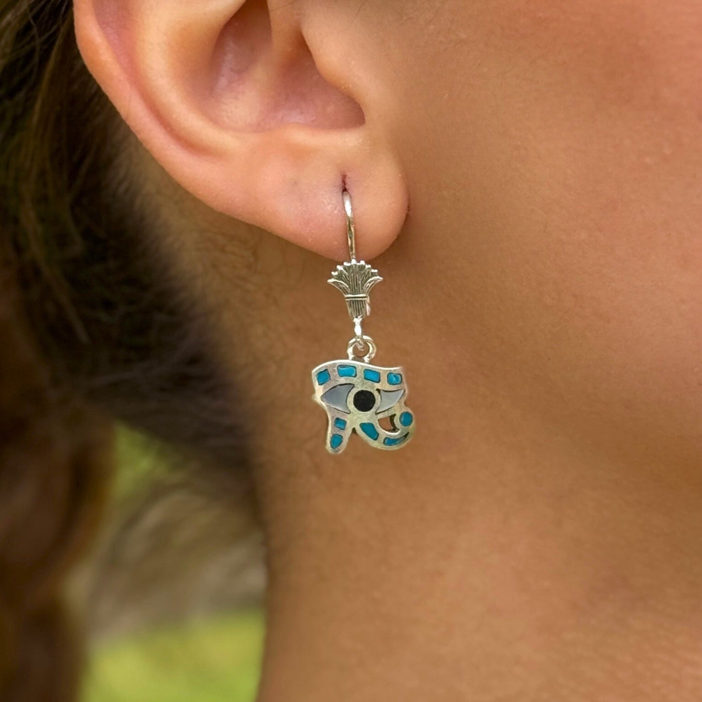 Ayn – Eye of Horus Multistone Earrings - AJURE SILVER