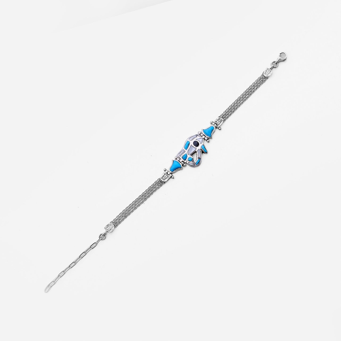 Horus Eye Inlay Bracelet - AJURE SILVER