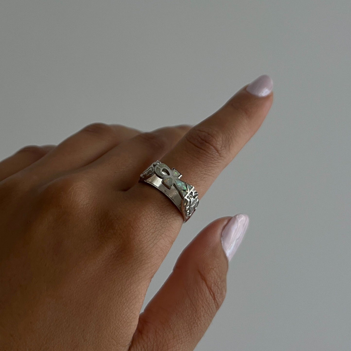 Lunar Ankh Ring - AJURE SILVER