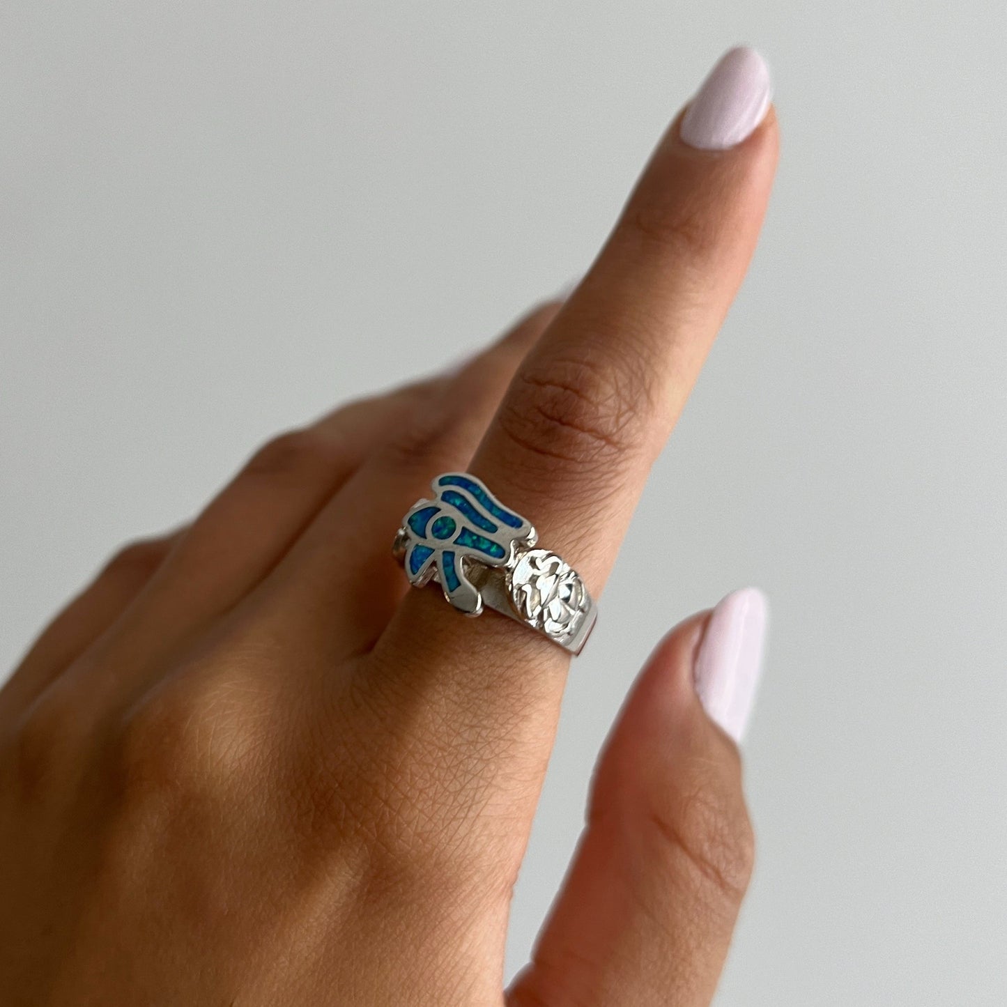 Ocean Horus Eye Ring - AJURE SILVER