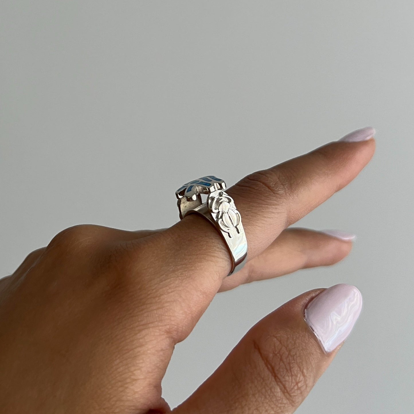 Ocean Horus Eye Ring - AJURE SILVER