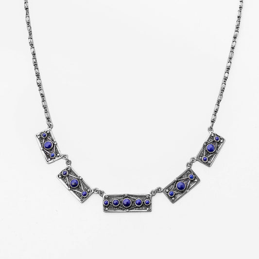 Ajure Lapis Panel Necklace - AJURE SILVER