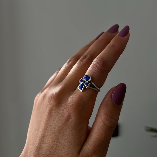 Ankh 3D Azure Ring - AJURE SILVER