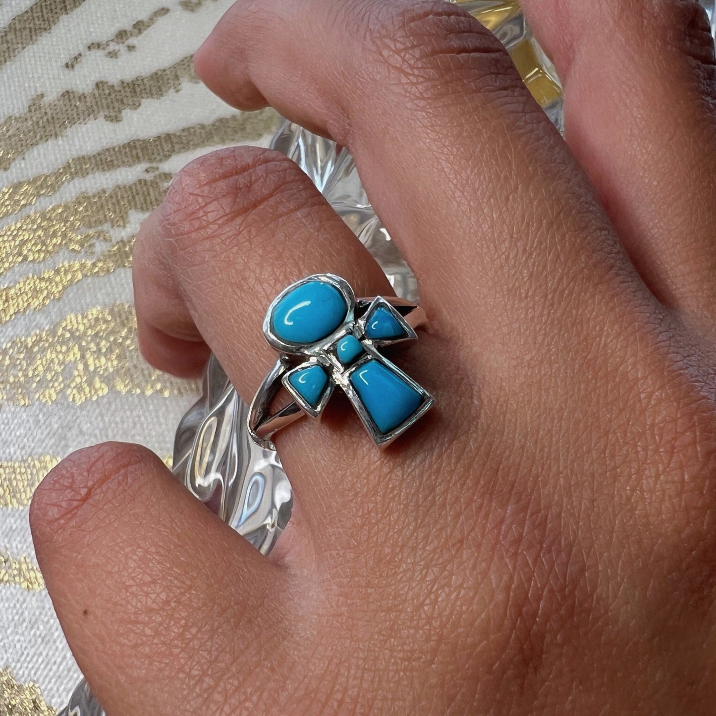 Ankh 3D Azure Ring - AJURE SILVER