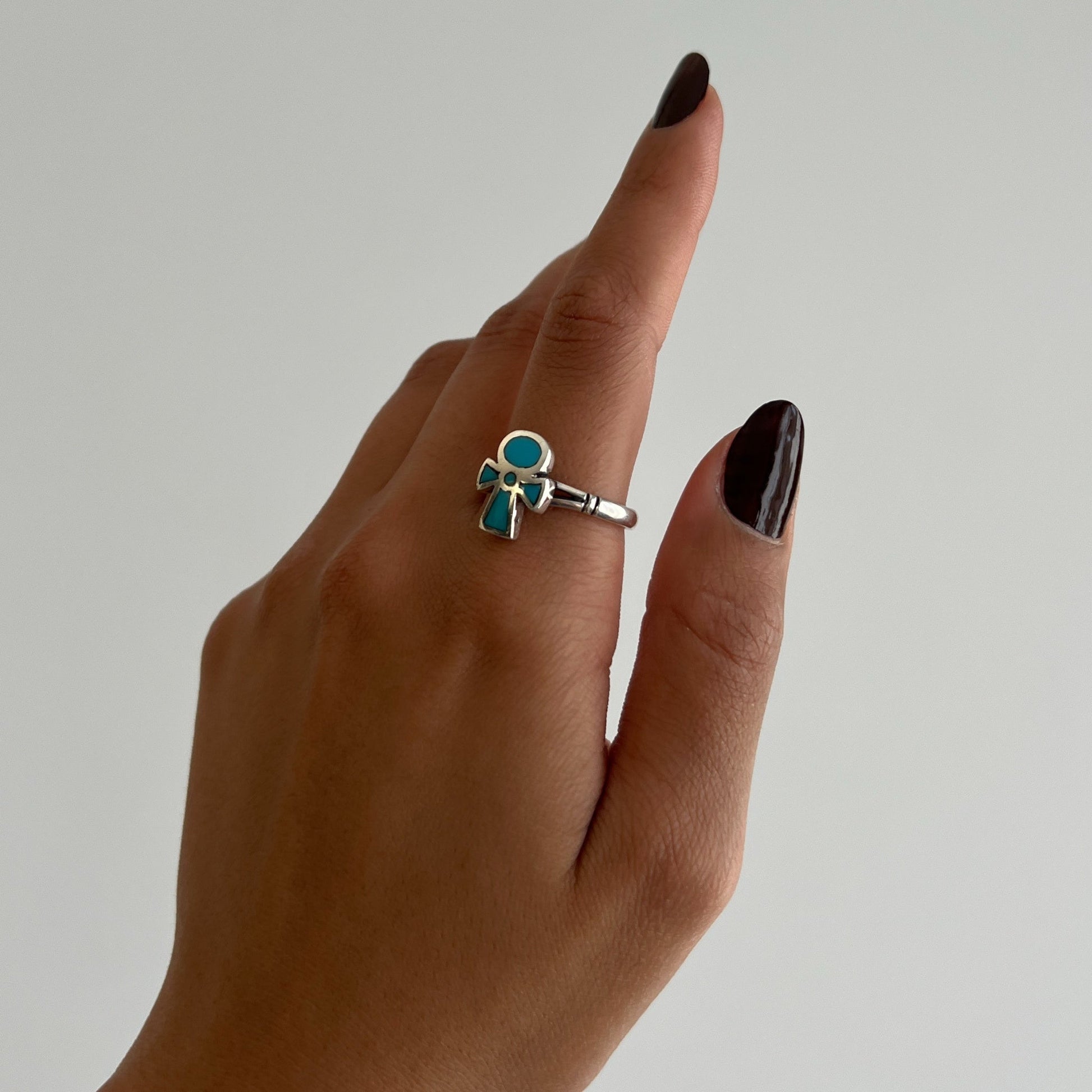 Ankh Turquoise Ring - AJURE SILVER