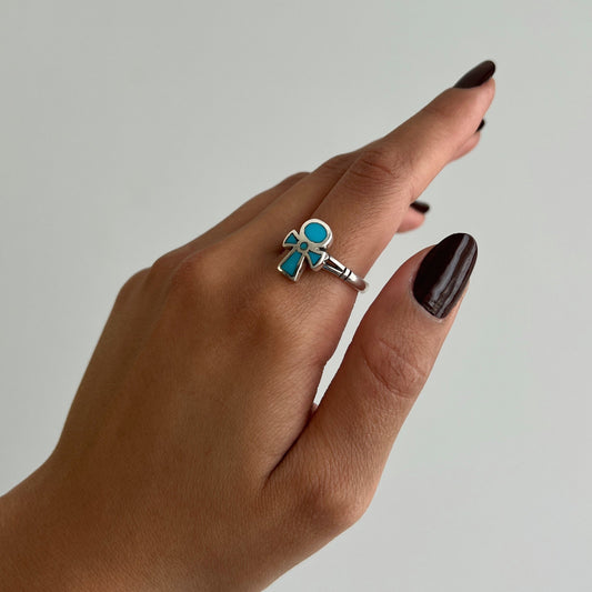 Ankh Turquoise Ring - AJURE SILVER