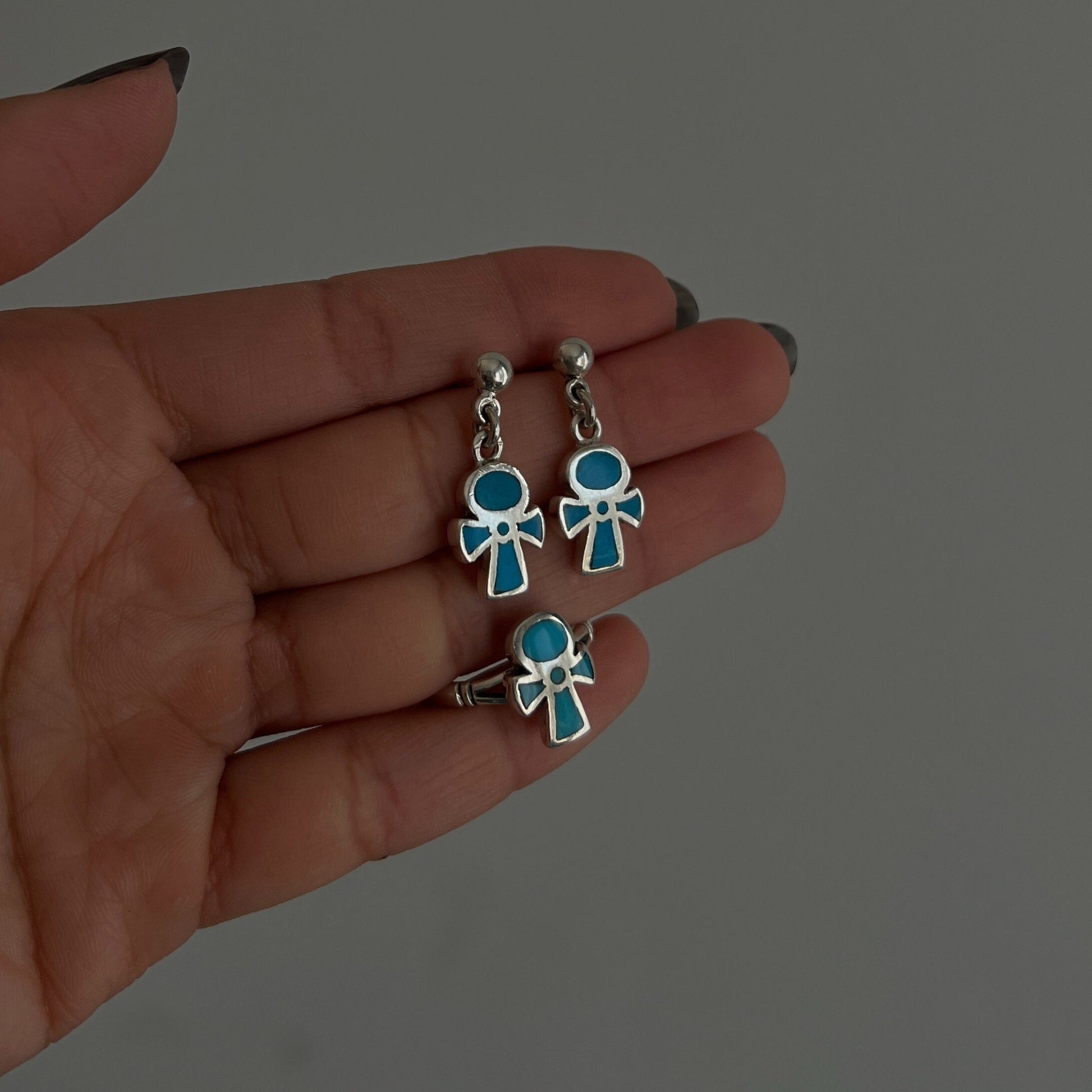 Ankh Turquoise Set - AJURE SILVER