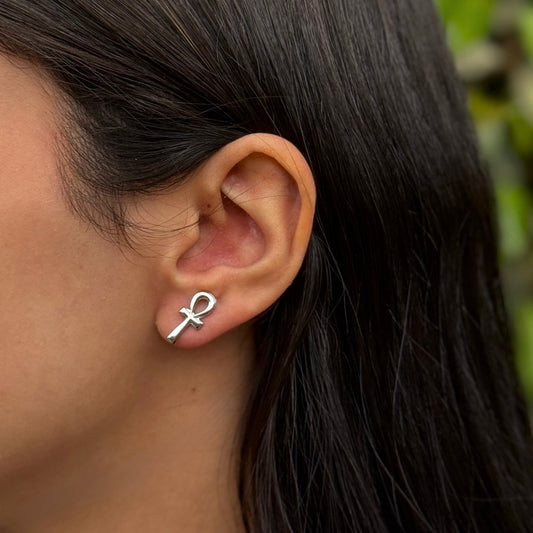 Ankh Whisper Earrings - AJURE SILVER