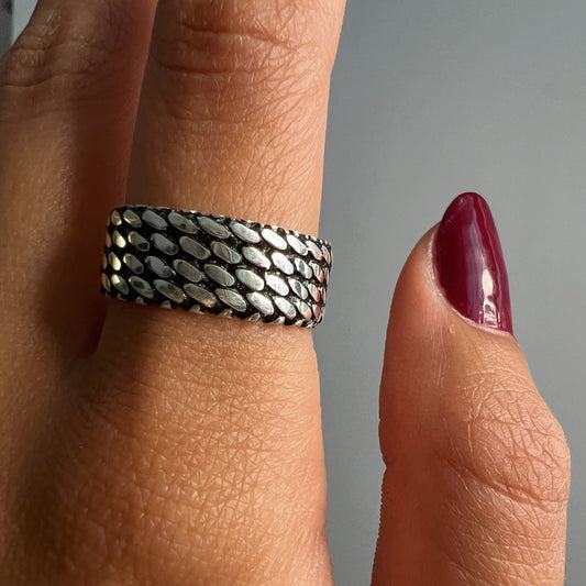 Bedouin Mesh Band Ring - AJURE SILVER
