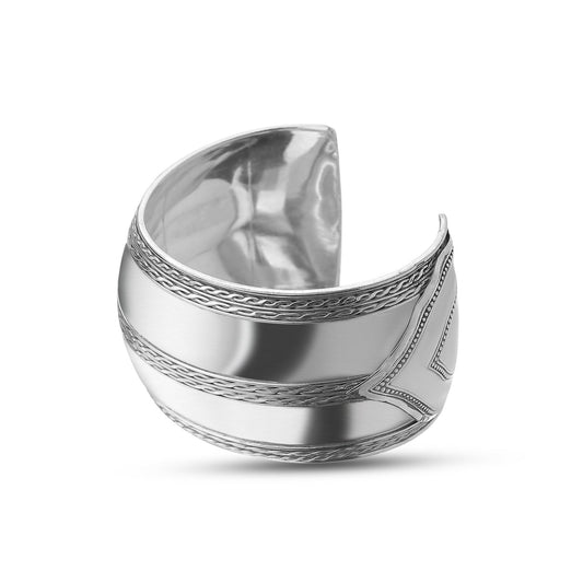 Desert Lines Silver Cuff Bracelet - AJURE SILVER