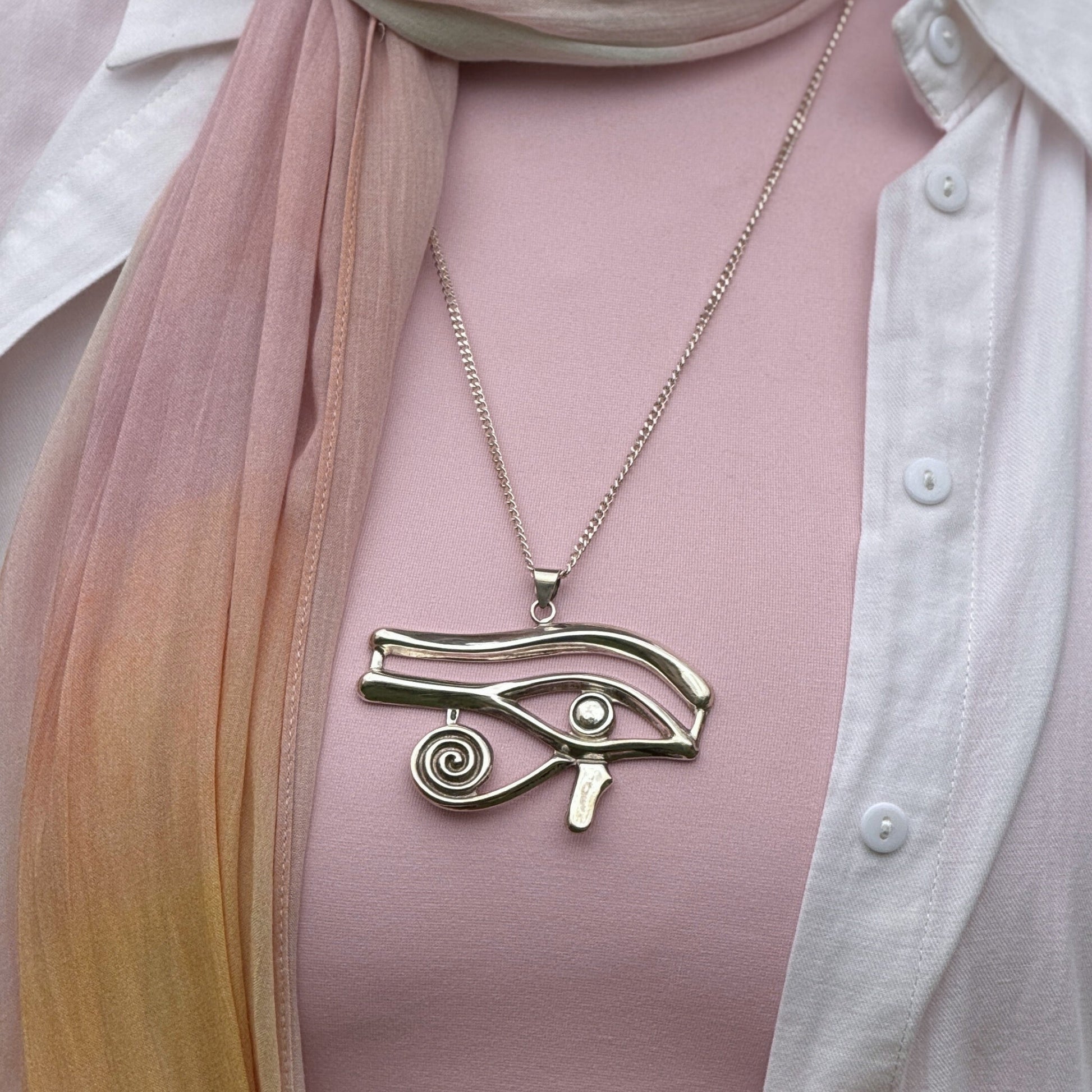 Eye of Horus Protection Necklace - AJURE SILVER