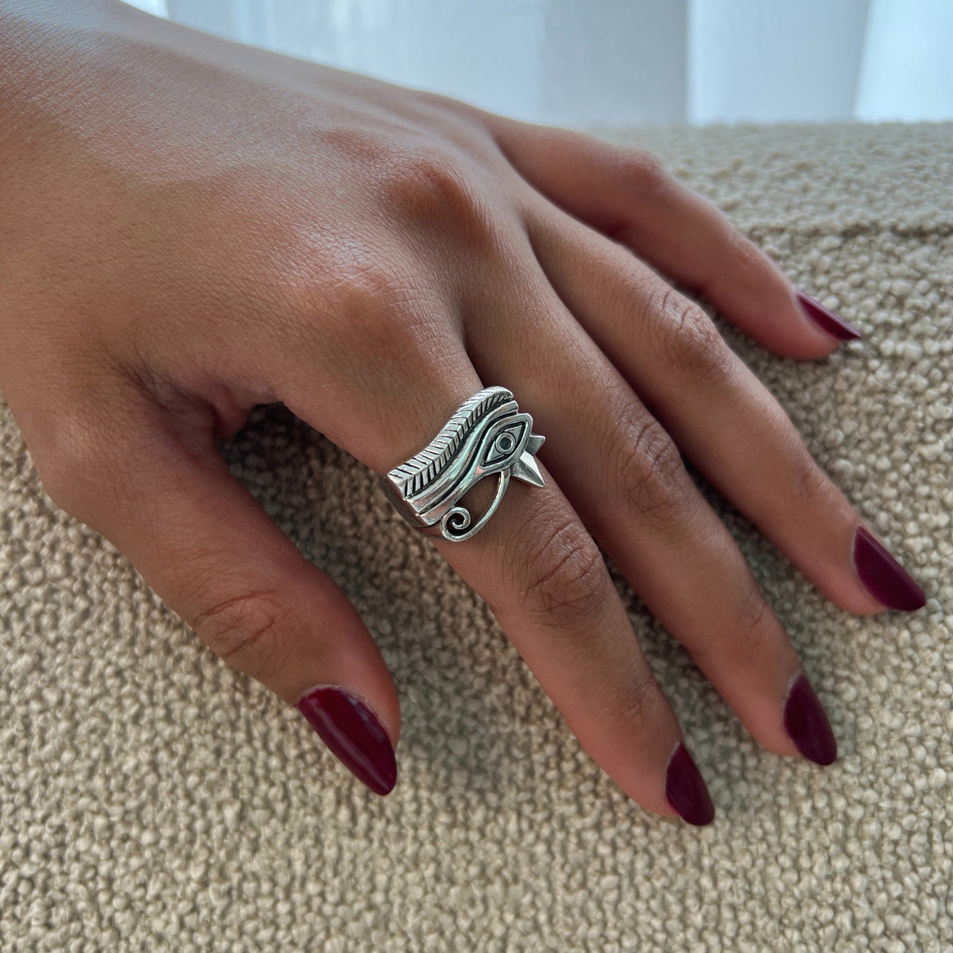 Eye of Horus Shield Ring - AJURE SILVER