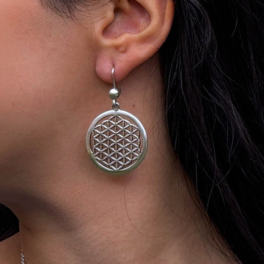 Flower of Life Earrings - AJURE SILVER