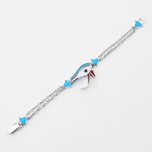 Horus Eye Stone Bracelet - AJURE SILVER
