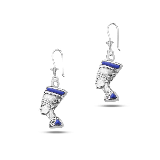 Lapis Nefertiti Earrings - AJURE SILVER