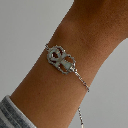 Lunar Ankh Bracelet - AJURE SILVER
