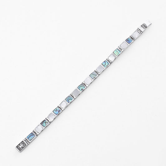 Mother of Pearl Mosaic Bracelet - AJURE SILVER