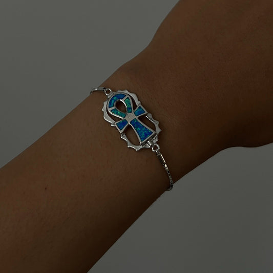 Ocean Ankh Bracelet - AJURE SILVER