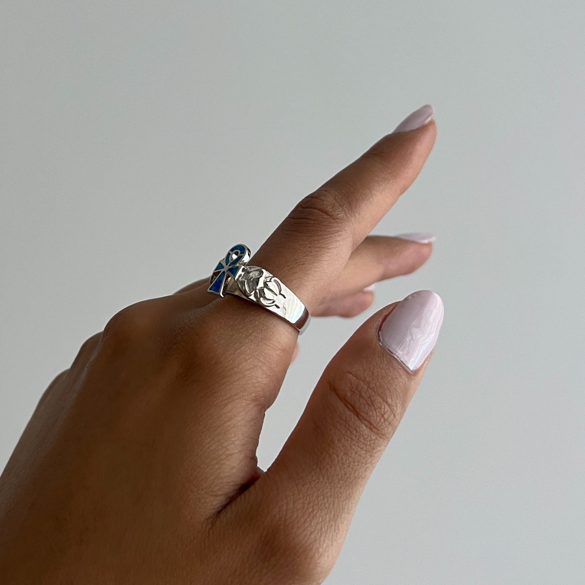 Ocean Ankh Ring - AJURE SILVER