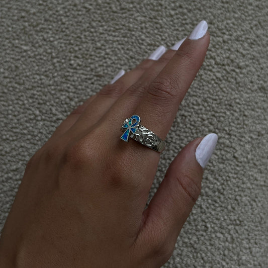 Ocean Ankh Ring - AJURE SILVER