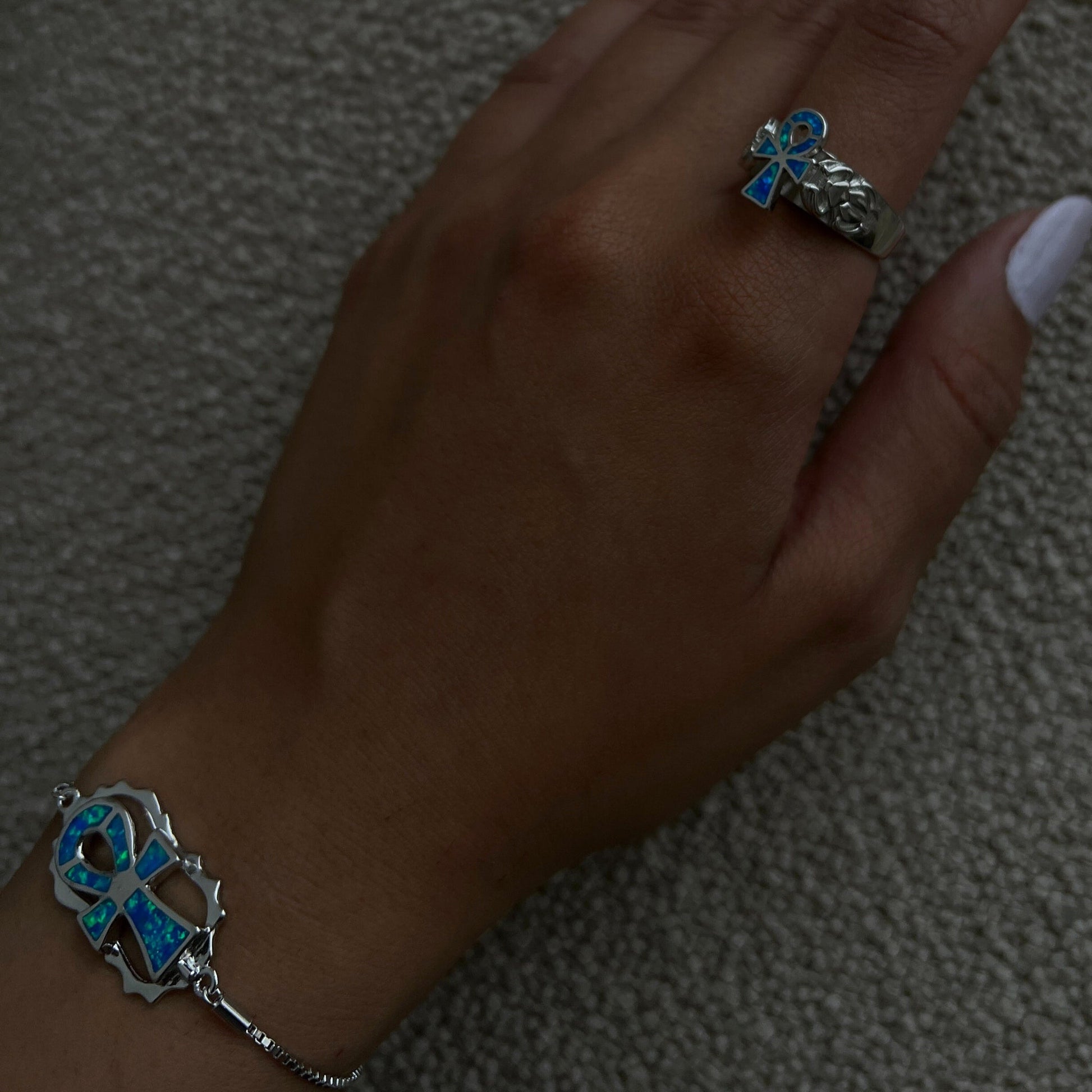 Ocean Ankh Set - AJURE SILVER