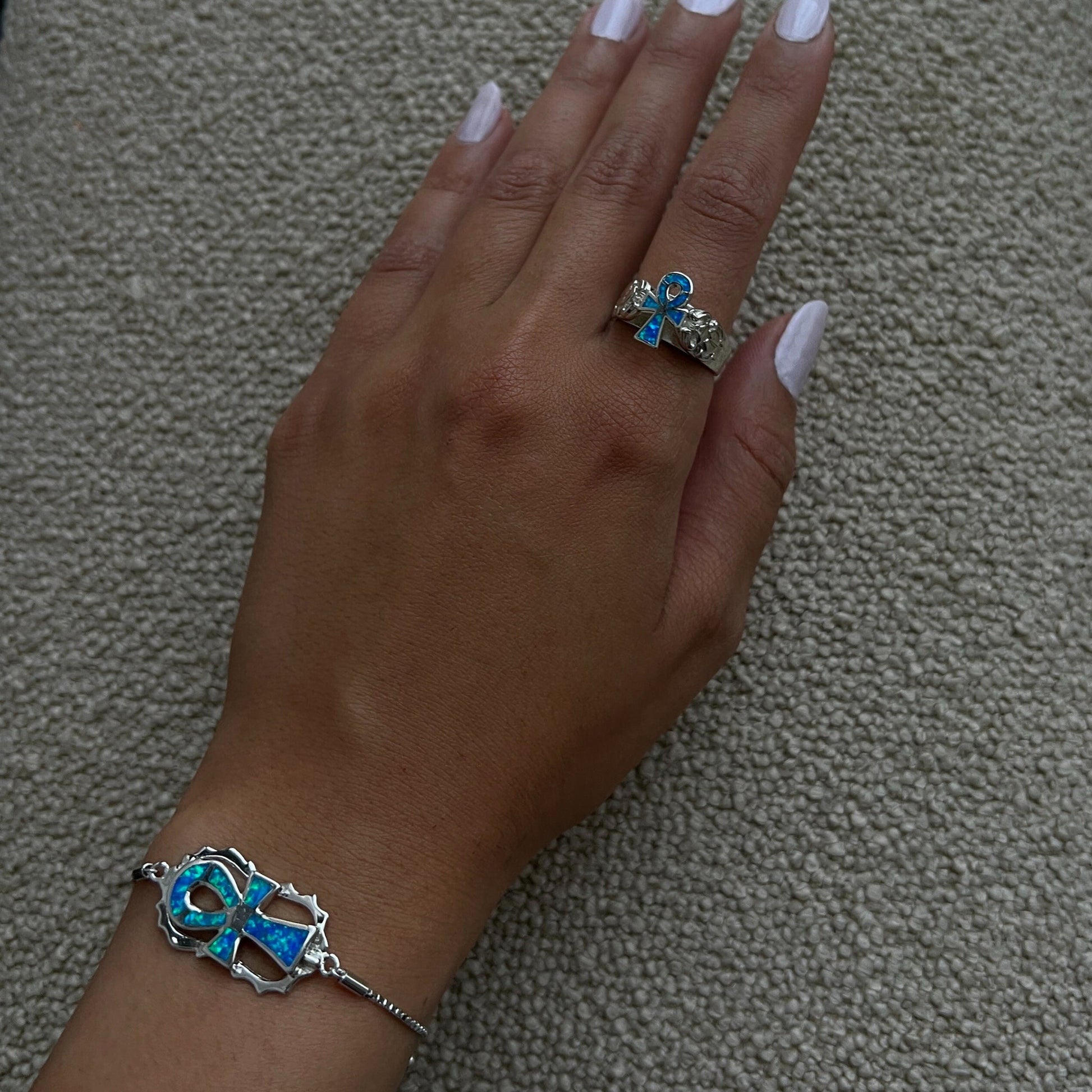 Ocean Ankh Set - AJURE SILVER