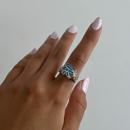Ocean Horus Eye Ring - AJURE SILVER