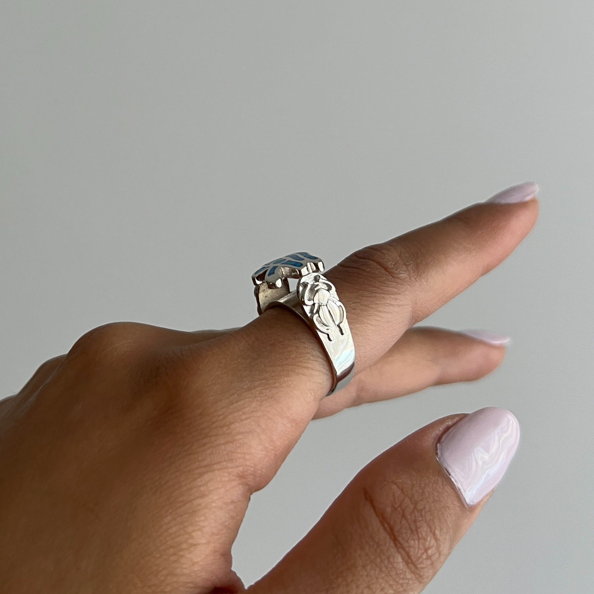 Ocean Horus Eye Ring - AJURE SILVER