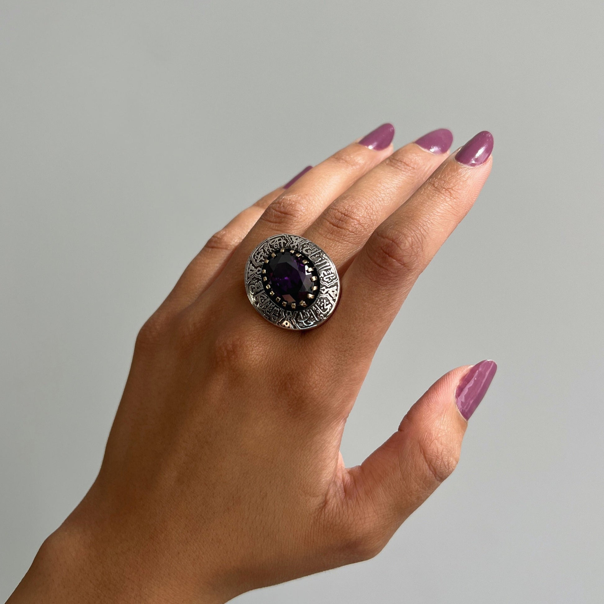 Royal Amethyst Seal Ring - AJURE SILVER