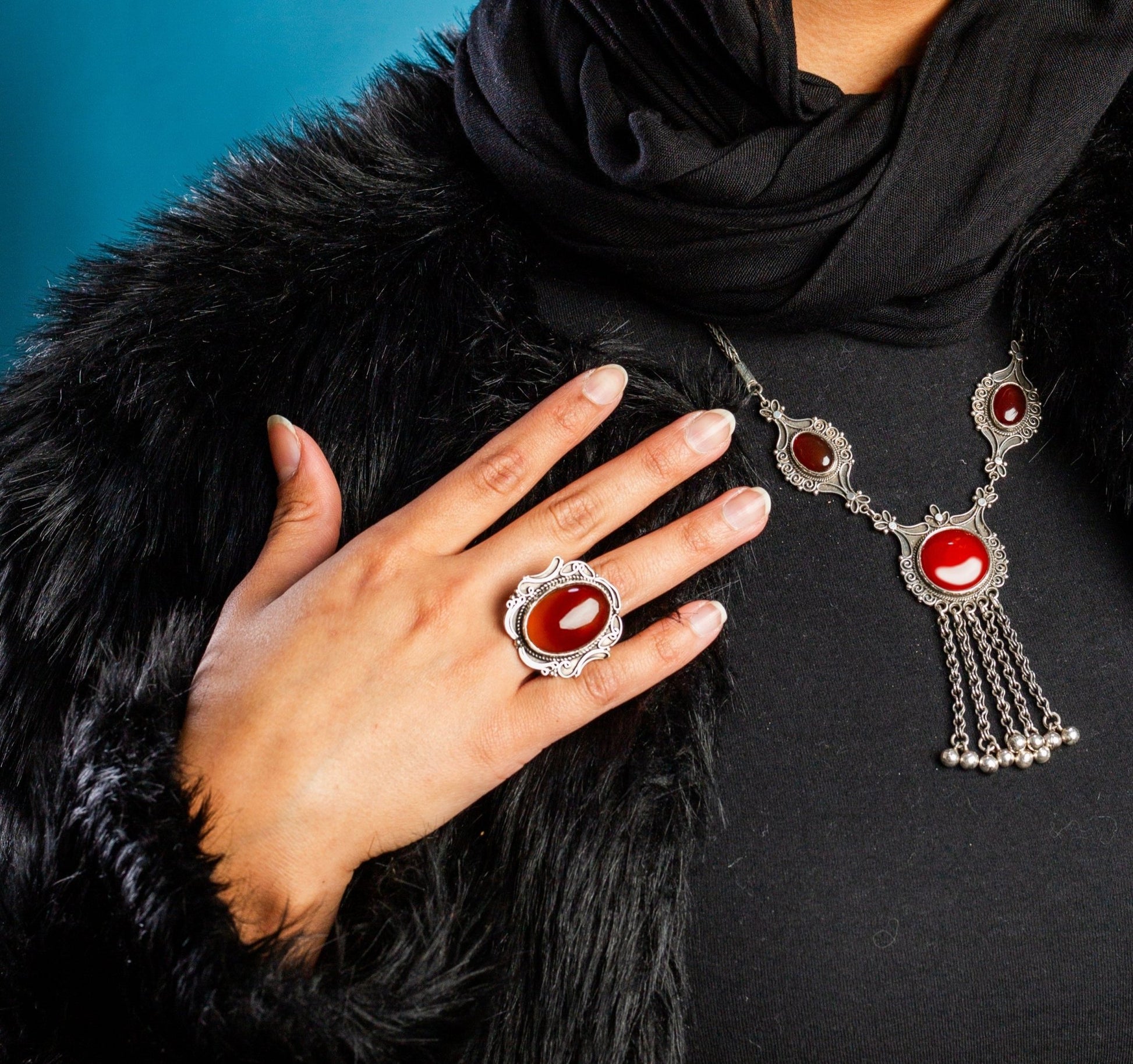 Royal Carnelian Ring - AJURE SILVER