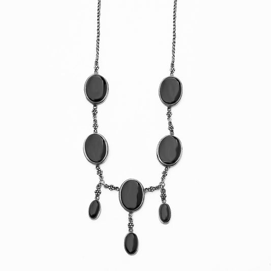 Vintage Natural Onyx Necklace - AJURE SILVER